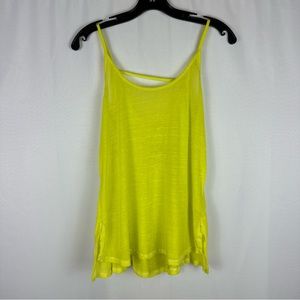 Free People 'We The Free' Neon Yellow Sheer Tank Top